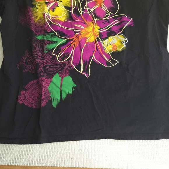 Women's Just My Size Multi Colored Floral  T Shirt 2 X Beautiful - Picture 2 of 12